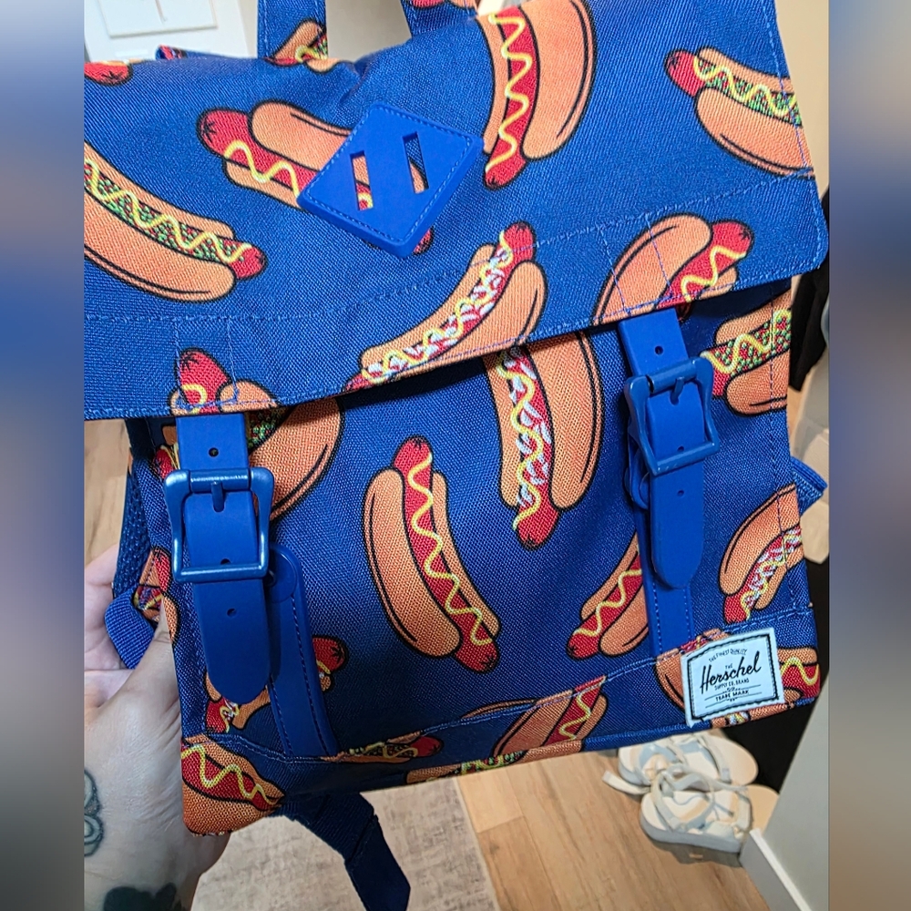 Herschel Supply Company Blue Hot Dog Pattern Backpack